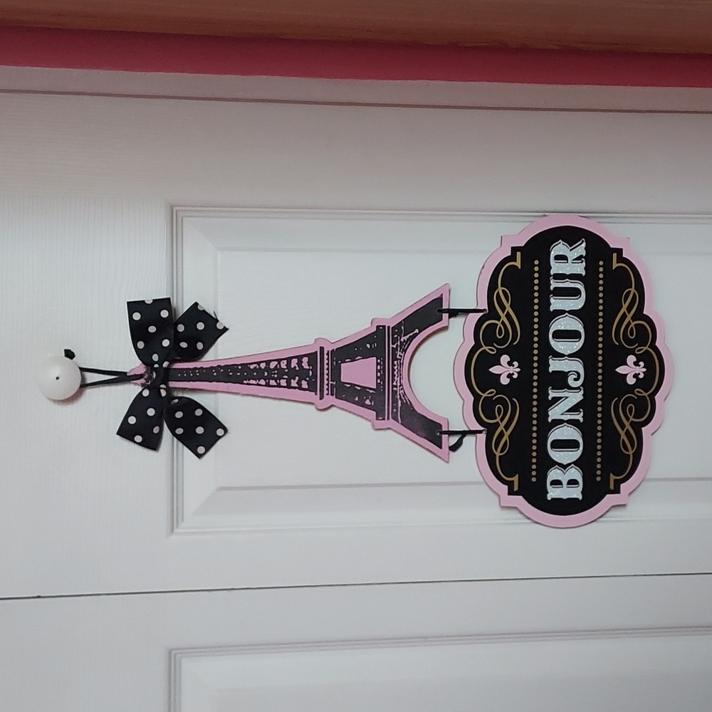 Bonjour Wooden Hanging Sign